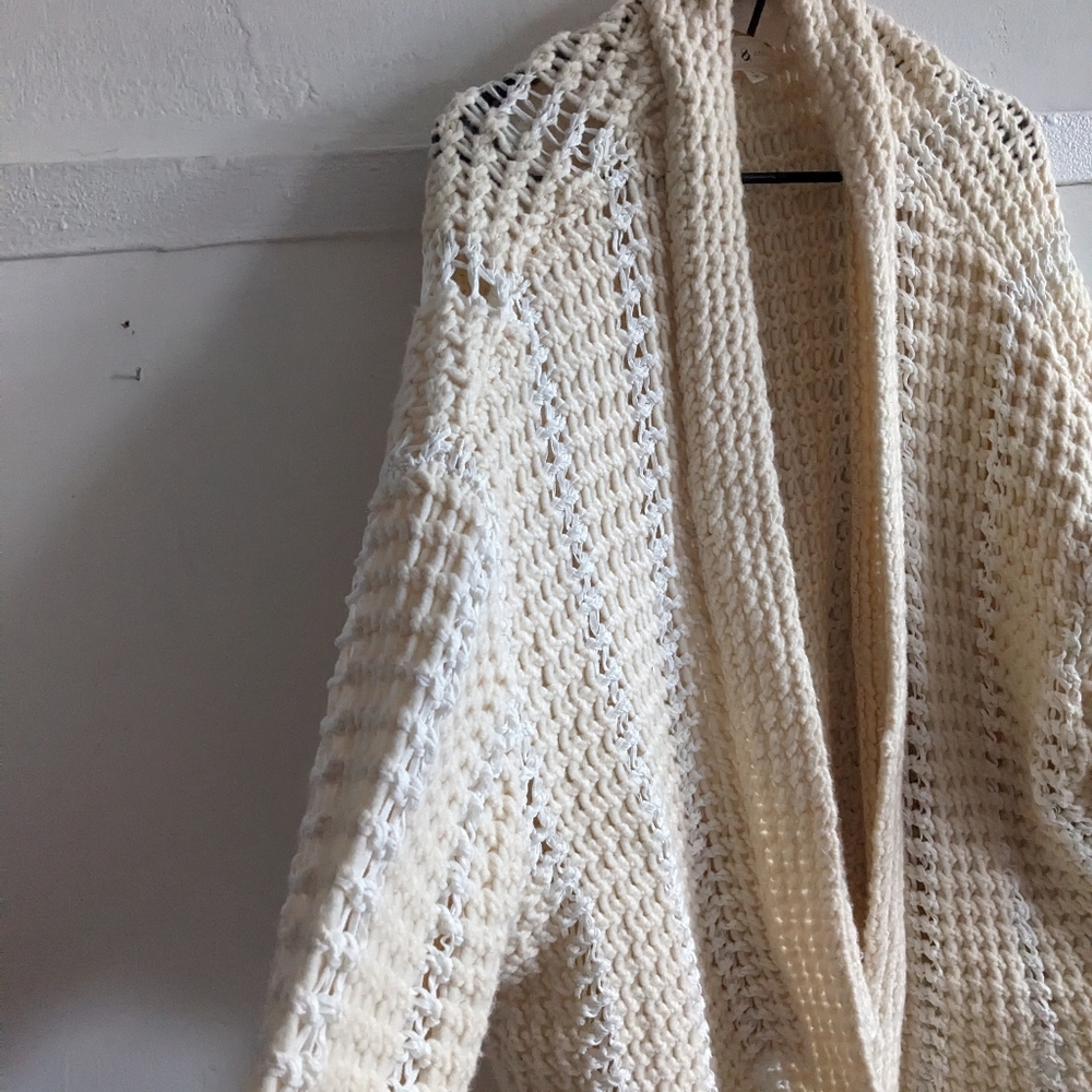 Lou & Gray Open Knit Flowy Chunky Cardigan Sweater - Picture 2 of 6